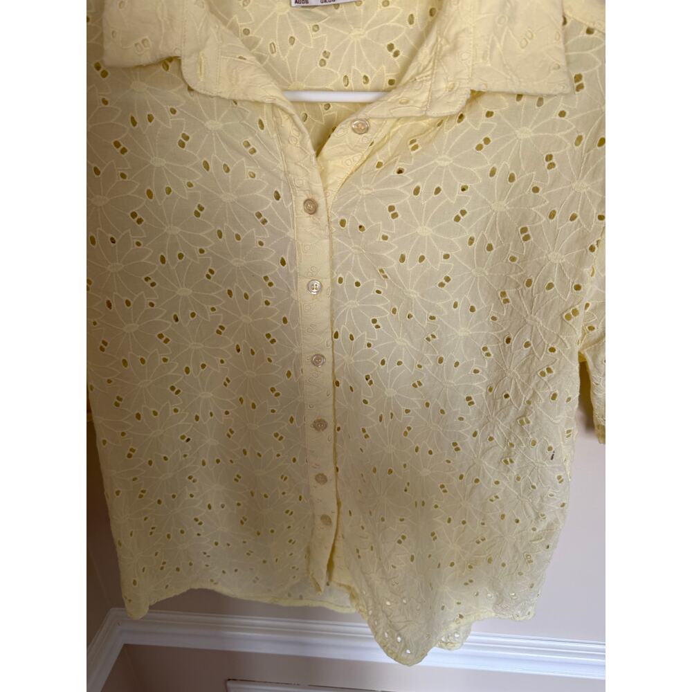 Seven Wonders Yellow Floral Eyelit Cutout Matching Set Preppy Summer Vacation - Picture 5 of 14